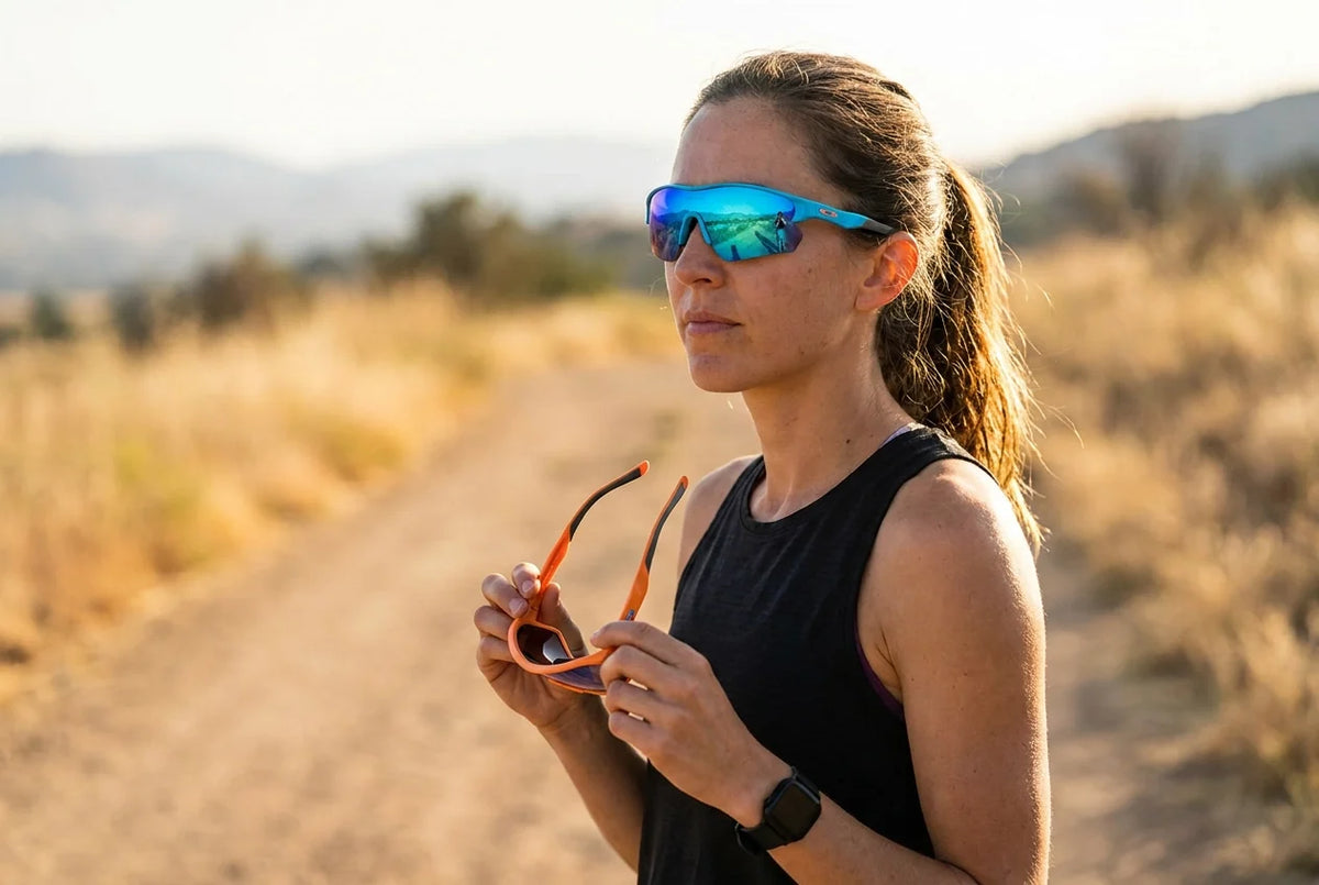Professional header image for list-based article: What to Look for in Running Sunglasses (And Why Bold Styl...
