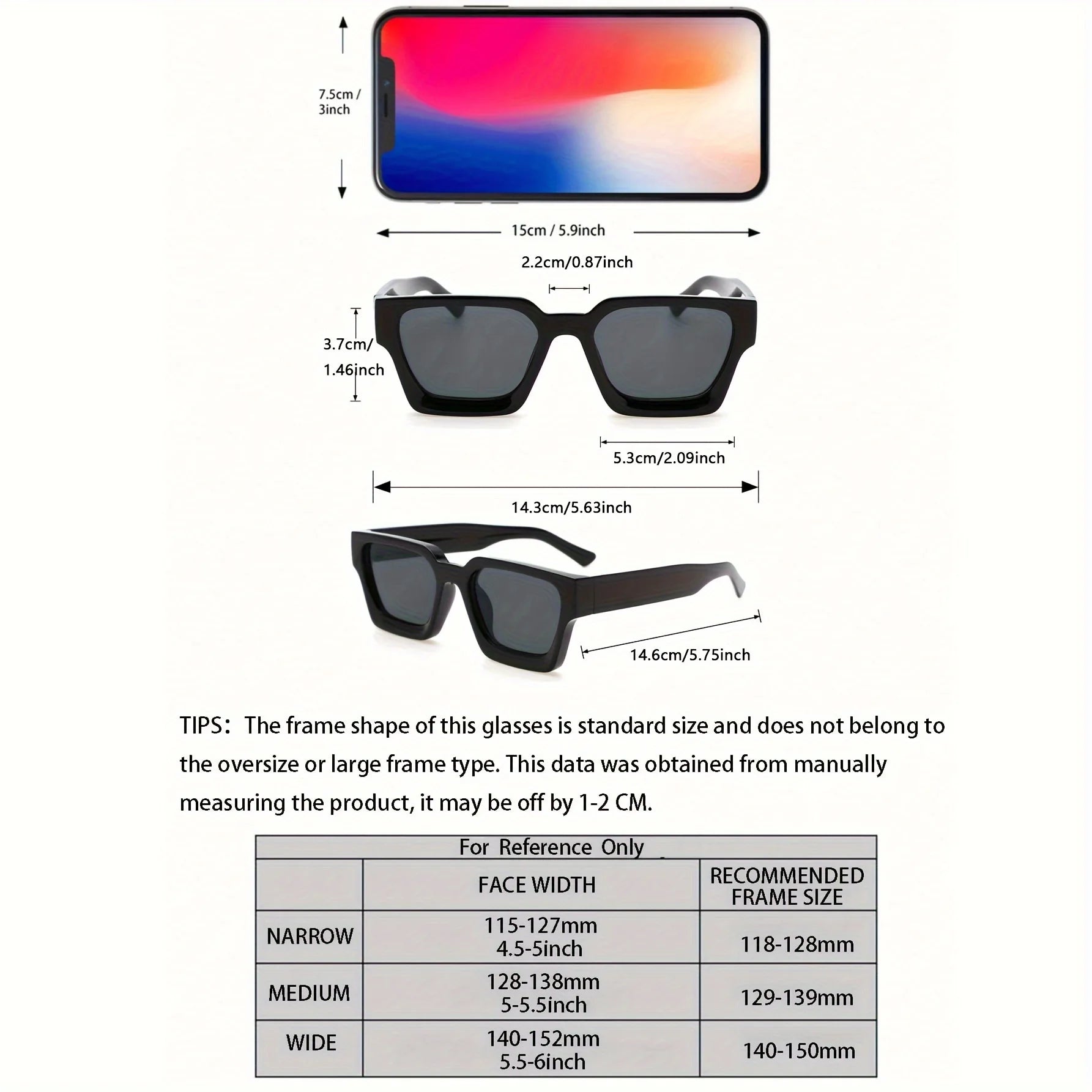 1/2 PC S Classic Fashion Square Plastic Frame Women Sunglasses for Men Daily Life Shades Eyewear Accessories.